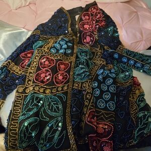 Vibrant Embroidered Women's Blazer